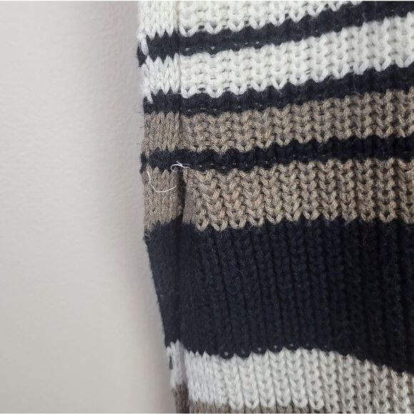 Abercrombie & Fitch Knitted Sweater Vest Turtleneck Brown Cream S - Picture 4 of 9